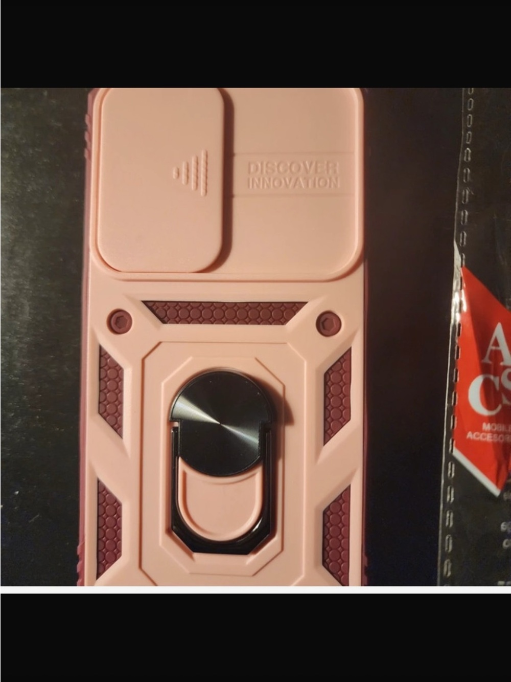 Pink Protective Phone Case with Ring Stand